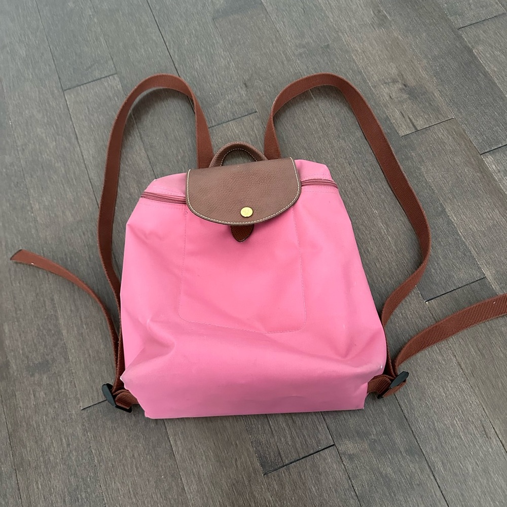 Longchamp pink backpack